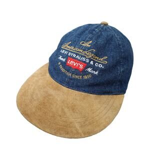 Vintage Levis Denim Spellout Strap Back Hat